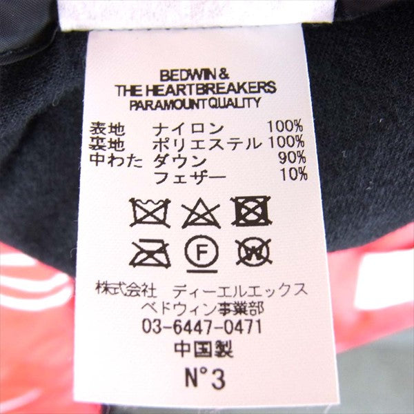 BEDWIN & THE HEARTBREAKERS ベドウィンアンドザハートブレイカーズ 18AB5488 18AW DOWN JACKET QUINE ボタニカル柄 クワイン ダウン ジャケット レッド系 No.3【美品】【中古】