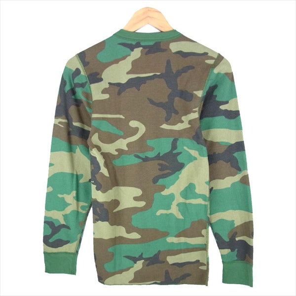 Supreme シュプリーム 19AW HANES THERMAL CREW Woodland Camo インズ 長袖 サーマル カットソー グリーン系 グリーン系 M【美品】【中古】