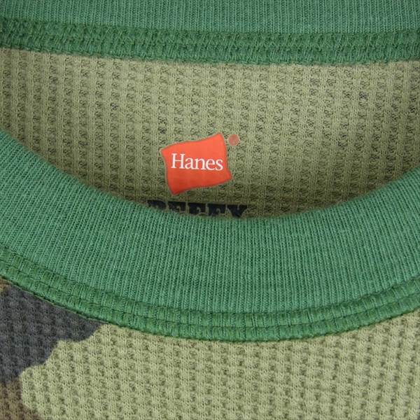 Supreme シュプリーム 19AW HANES THERMAL CREW Woodland Camo インズ 長袖 サーマル カットソー グリーン系 グリーン系 M【美品】【中古】