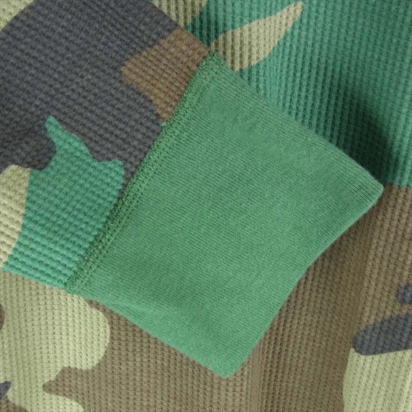 Supreme シュプリーム 19AW HANES THERMAL CREW Woodland Camo インズ 長袖 サーマル カットソー グリーン系 グリーン系 M【美品】【中古】