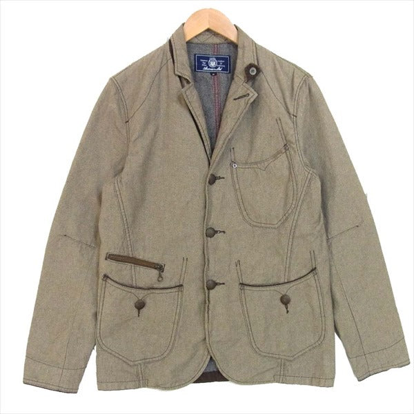AVIREX アヴィレックス 6132012 メランジ 杢ツイル ワークジャケット カバーオール ジャケット ブラウン系 ブラウン系 M【中古】
