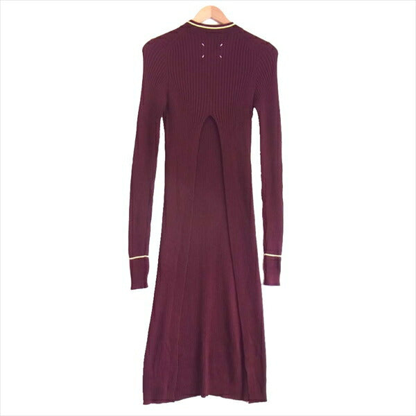 MAISON MARGIELA メゾンマルジェラ 19AW S51CU0043 バック スリット ウール チュニック ドレス ニット エンジ系 M【新古品】【未使用】【中古】