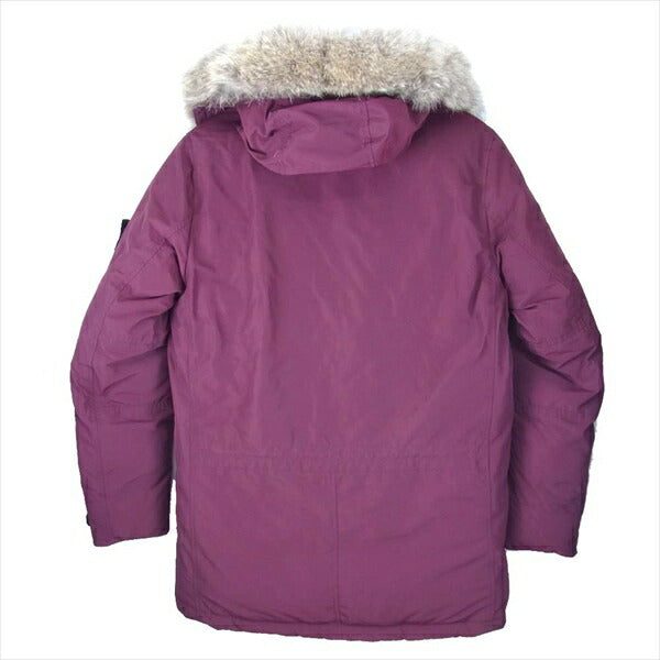 STONE ISLAND ストーンアイランド 国内正規品 671541226-A ファー付き ミリタリー ダウン N-3Bジャケット ワインレッド系 S【中古】