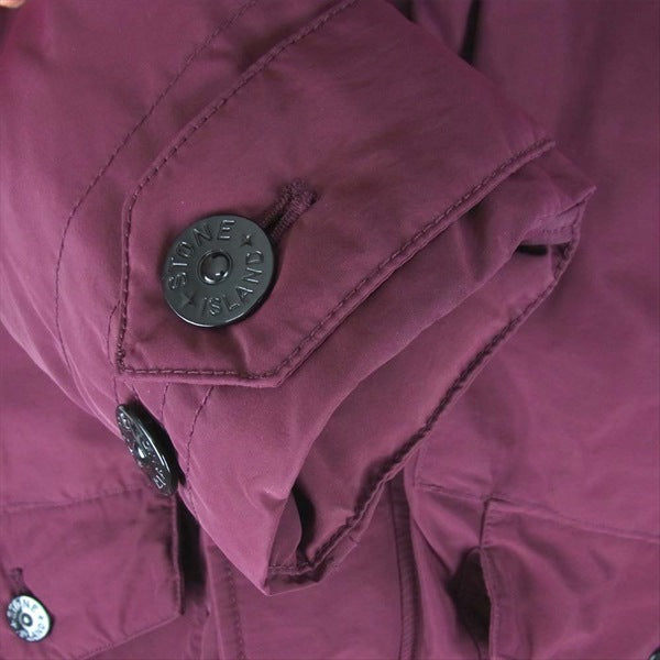 STONE ISLAND ストーンアイランド 国内正規品 671541226-A ファー付き ミリタリー ダウン N-3Bジャケット ワインレッド系 S【中古】