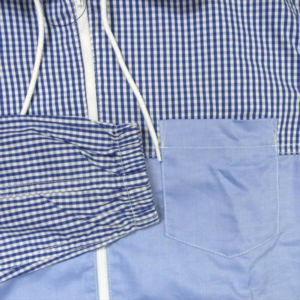 COMME des GARCONS コムデギャルソン 20SS HE-B034 綿 チェック フード付き ジャケット ブルー系 S【新古品】【未使用】【中古】