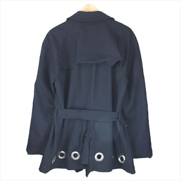 BLACK COMME des GARCONS ブラックコムデギャルソン 18SS 1A-C001 ホールデザイン ポリエステル製品あと加工 トレンチ コート ブラック系 L【新古品】【未使用】【中古】