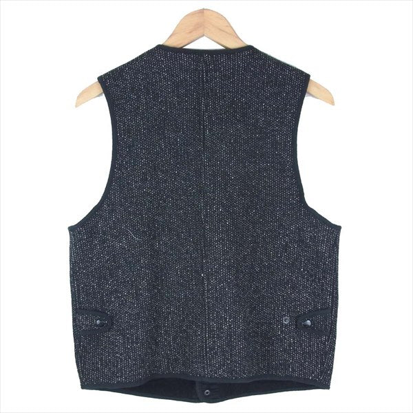 RUDE GALLERY BLACK REBEL ルードギャラリーブラックレーベル BROWNS BEACH BEST ブラウンズ ビーチ レザーポケット ベスト ジレ 黒系 M【中古】