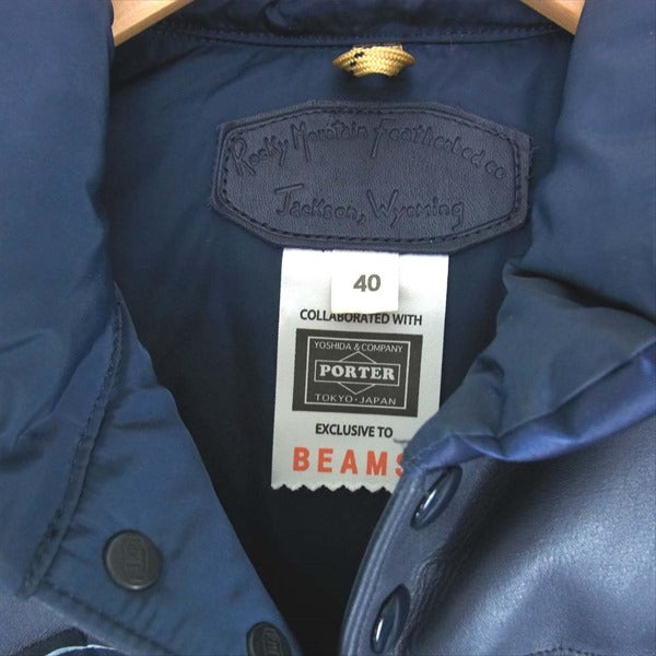 PORTER ポーター ロッキーマウンテン Rocky Mountain ビームス BEAMS 別注 タンカー ダウン ベスト ジレ ネイビー系 40【中古】