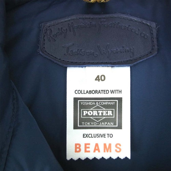 PORTER ポーター ロッキーマウンテン Rocky Mountain ビームス BEAMS 別注 タンカー ダウン ベスト ジレ ネイビー系 40【中古】