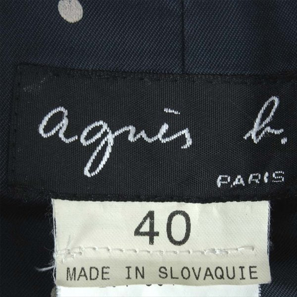 agnes b. アニエスベー 1204-3043 07W ベルト付 トレンチコート レディース コート ブラック系 40【中古】