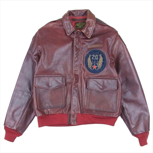 AERO LEATHER エアロレザー A-2 フライトジャケット ブラッドチット フライングタイガー ジャケット ブラウン系 38【中古】