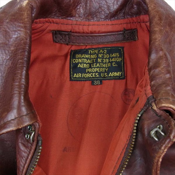 エアロレザー　A-2 レザー フライトジャケット　ブラウン ビンテージ 楽天市場】エアロレザー AERO LEATHER フライトジャケット A-2 10490