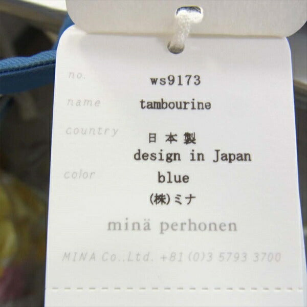 mina perhonen ミナペルホネン tambourine タンバリン 刺繍 ショルダーバッグ レディース バッグ ブルー系【中古】