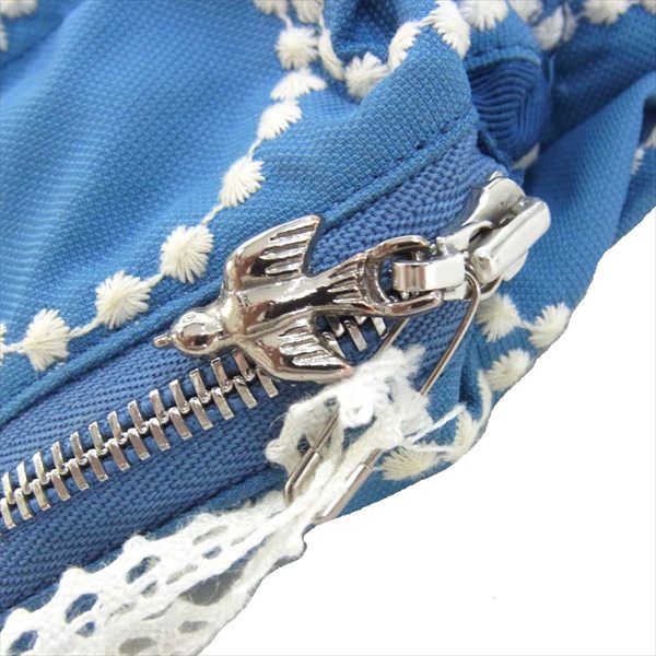 mina perhonen ミナペルホネン tambourine タンバリン 刺繍 ショルダーバッグ レディース バッグ ブルー系【中古】