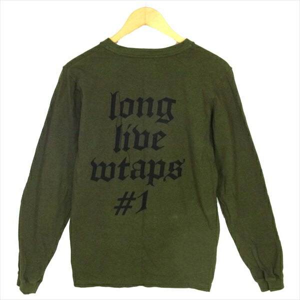 WTAPS ダブルタップス 16AW long lide ロンTシャツ 長袖 カットソー カーキ(オリーブグリーン)系 S【中古】