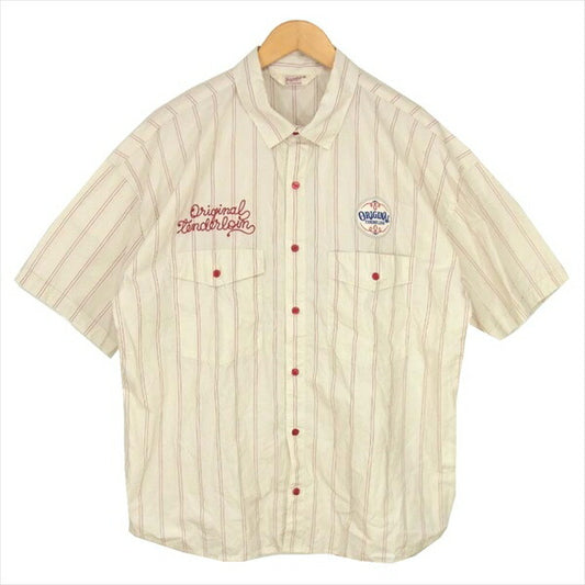 TENDERLOIN テンダーロイン 19SS T-STRIPE WORK SHT S/S ストライプ ワーク 半袖シャツ ベージュ系 ベージュ系 M【中古】