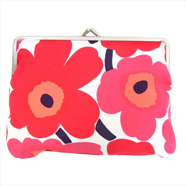 marimekko マリメッコ がま口 ポーチ レディース バッグ レッド系 レッド系【美品】【中古】