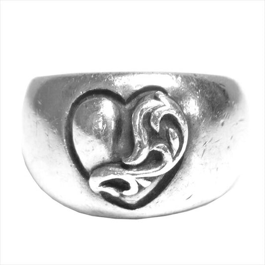 CHROME HEARTS クロムハーツ（原本無） HEART IN BAND ハート イン バンド 指輪 リング シルバー #18【中古】