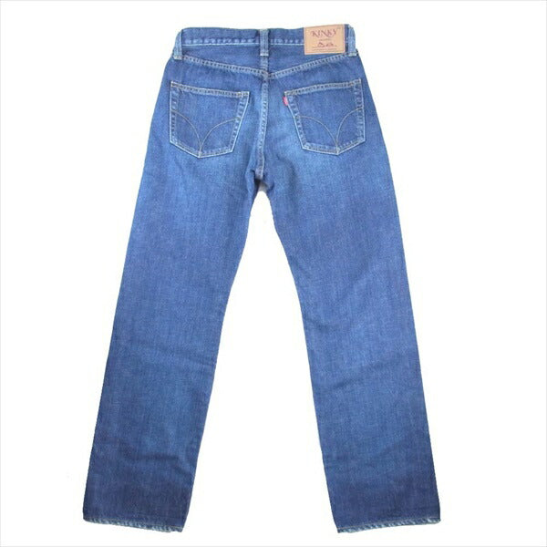HYSTERIC GLAMOUR ヒステリックグラマー 01183AP10 USED加工 デニム ミッドライズ ストレートパンツ レディース パンツ インディゴブルー系 26インチ【新古品】【未使用】【中古】