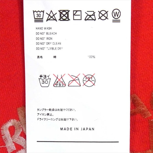 ダブレット 19AW29CS141 HORROR EMBROIDERY SWEAT SHIRT ホラー 刺繍 スウェット レッド系 XL【極上美品】【中古】