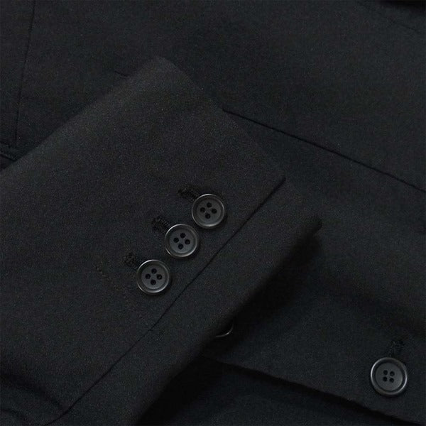 BLACK COMME des GARCONS ブラックコムデギャルソン 1A-J012 背中くり抜き エステル 縮絨 テーラードジャケット 黒系 XS【中古】