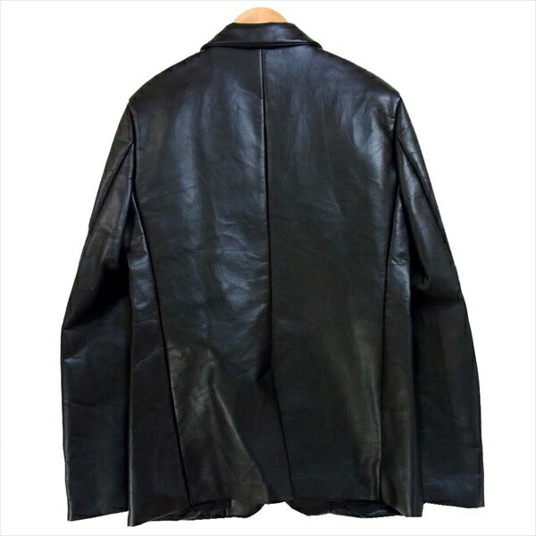 BLACK COMME des GARCONS ブラックコムデギャルソン 1A-J011 前身くり抜き フェイク テーラード レザー ジャケット 黒系 XL【中古】
