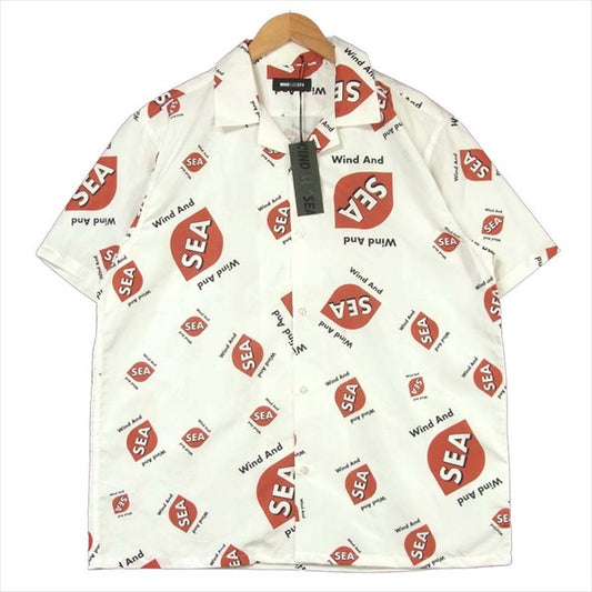 ウィンダンシー WDS-SH-01 WDS rhombus-pattern Open coller shirt 総柄 オープンカラー 半袖シャツ ホワイト系 L【新古品】【未使用】【中古】