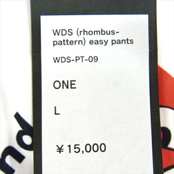 ウィンダンシー WDS-PT-09 WDS rhombus-pattern easy pants 総柄 ナイロン パンツ 白系 L【新古品】【未使用】【中古】
