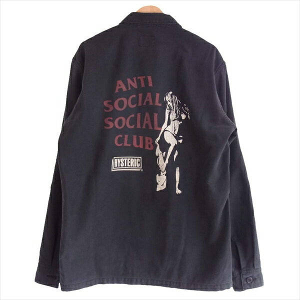 HYSTERIC GLAMOUR ヒステリックグラマー × ANTI SOCIAL SOCIAL CLUB 02201AH14 20SS ミリタリー シャツ ジャケット 黒系 M【美品】【中古】