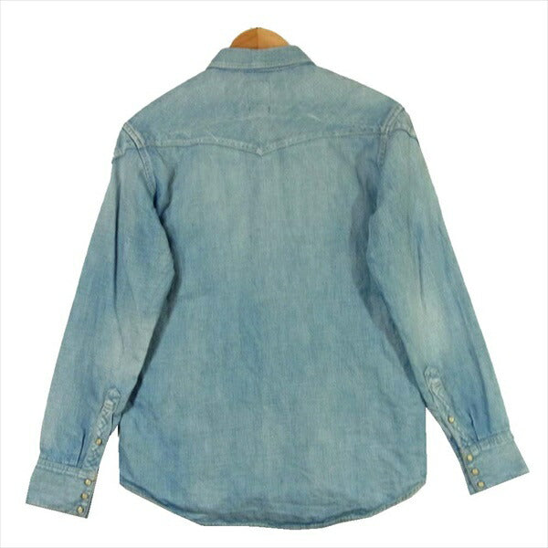 VISVIM ビズビム 0113105007006 SS FOUR CORNERS SHIRT DAMAGED ダメージ加工 デニムシャツ インディゴブルー系 インディゴブルー系 1【中古】