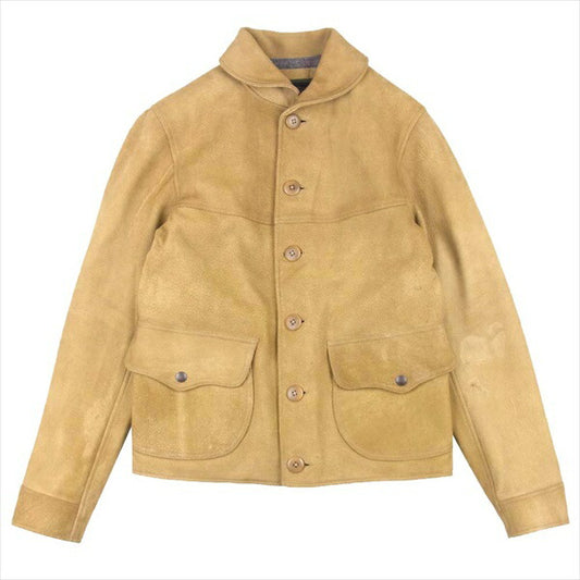 RRL ダブルアールエル Walker Leather jacket ビンテージ加工 鹿革 ディアスキン ウォーカー レザー ジャケット ライトブラウン系 XS【中古】