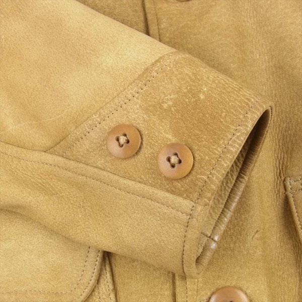 RRL ダブルアールエル Walker Leather jacket ビンテージ加工 鹿革 ディアスキン ウォーカー レザー ジャケット ライトブラウン系 XS【中古】