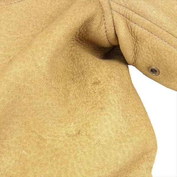 RRL ダブルアールエル Walker Leather jacket ビンテージ加工 鹿革 ディアスキン ウォーカー レザー ジャケット ライトブラウン系 XS【中古】