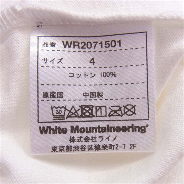 WHITE MOUNTAINEERING ホワイトマウンテニアリング WR2071501 wardrobe OVERSIZED オーバーサイズ Tシャツ 白系 4【極上美品】【中古】