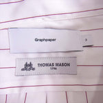 GRAPHPAPER グラフペーパー トーマスメイソン THOMS MASON GM201-50058 L/S B.D Box Shirt ロングスリーブ 長袖 ストライプ シャツ 白系 3【極上美品】【中古】