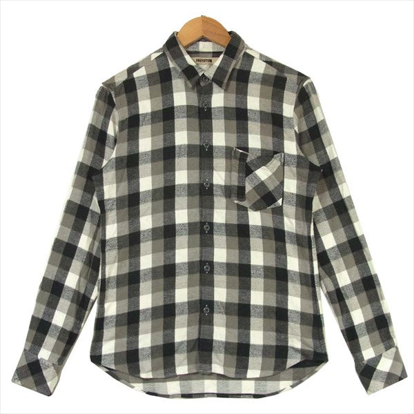 FACTOTUM ファクトタム 1061124 ブロック チェック ネル シャツ コットン 日本製 長袖シャツ グレー系 グレー系 46【中古】