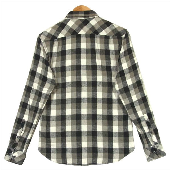 FACTOTUM ファクトタム 1061124 ブロック チェック ネル シャツ コットン 日本製 長袖シャツ グレー系 グレー系 46【中古】