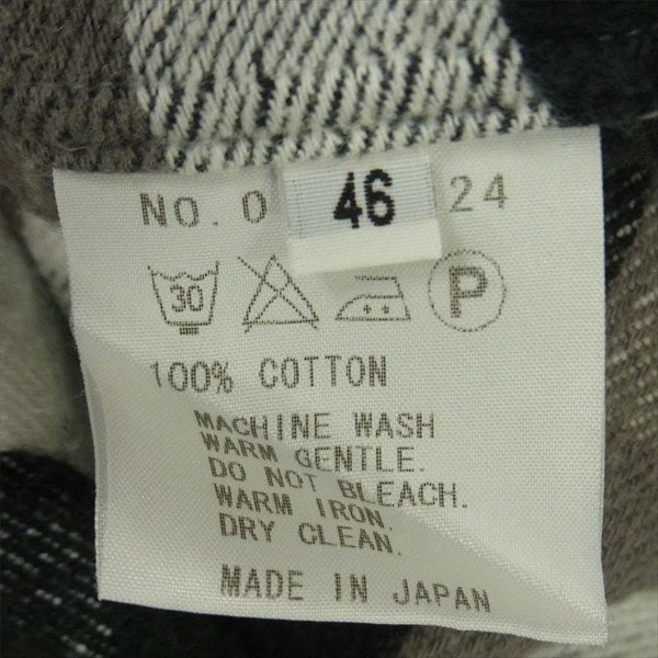 FACTOTUM ファクトタム 1061124 ブロック チェック ネル シャツ コットン 日本製 長袖シャツ グレー系 グレー系 46【中古】