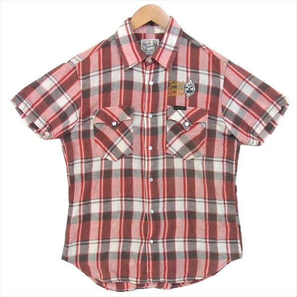 HYSTERIC GLAMOUR ヒステリックグラマー 02172AH04 ウエスタン コットン リネン 半袖シャツ レッド系 レッド系 Ｍ【中古】