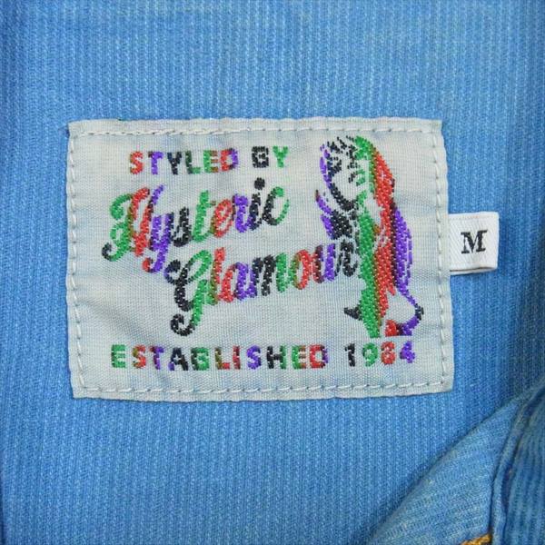 HYSTERIC GLAMOUR ヒステリックグラマー 0253AH07 ウエスタン シャツ コーデュロイ 長袖シャツ 水色系 M【中古】