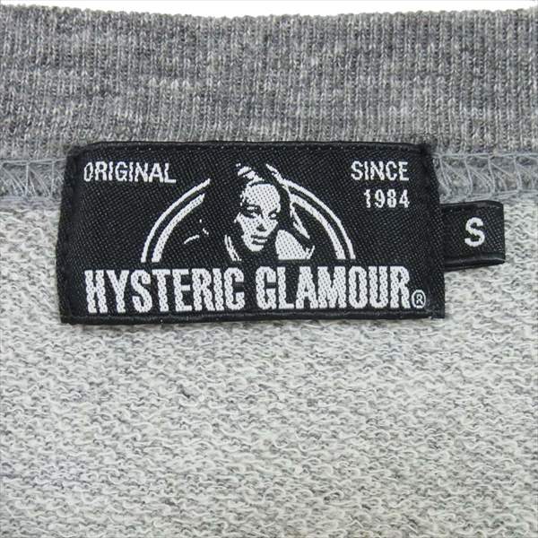 HYSTERIC GLAMOUR ヒステリックグラマー 02171CS06 ウルフ ワッペン コットン 日本製 スウェット グレー系 S【中古】