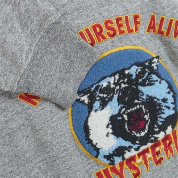 HYSTERIC GLAMOUR ヒステリックグラマー 02171CS06 ウルフ ワッペン コットン 日本製 スウェット グレー系 S【中古】
