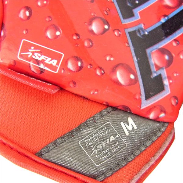 Supreme シュプリーム ナイキ NIKE 18AW Vapor Jet 4.0 Football Gloves ウォーター ロゴ フットボール 手袋 グローブ レッド系 レッド系 M【美品】【中古】