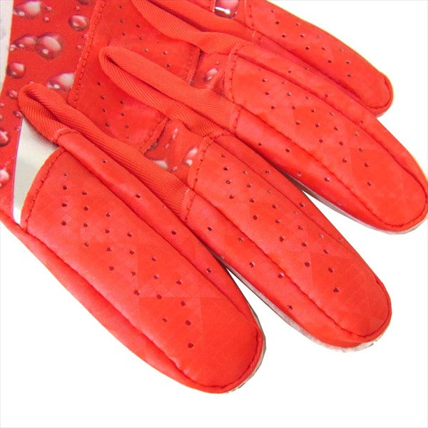 Supreme シュプリーム ナイキ NIKE 18AW Vapor Jet 4.0 Football Gloves ウォーター ロゴ フットボール 手袋 グローブ レッド系 レッド系 M【美品】【中古】