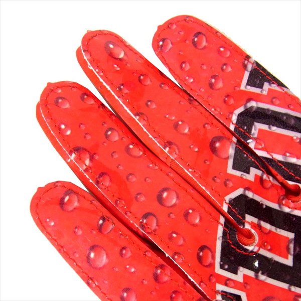 Supreme シュプリーム ナイキ NIKE 18AW Vapor Jet 4.0 Football Gloves ウォーター ロゴ フットボール 手袋 グローブ レッド系 レッド系 M【美品】【中古】