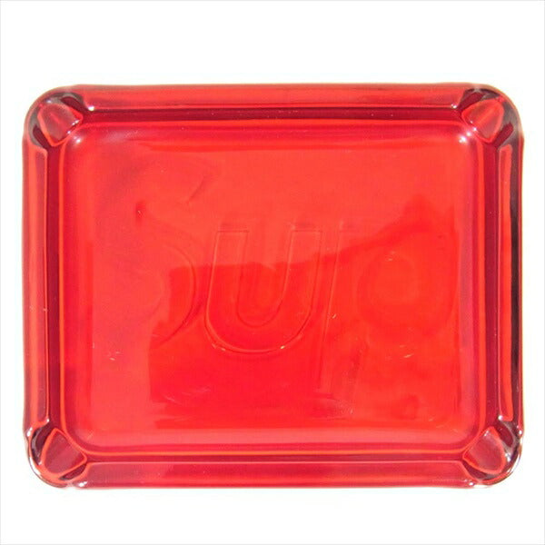 Supreme シュプリーム Debossed Glass Ashtray 灰皿 クリア レッド系 レッド系【新古品】【未使用】【中古】