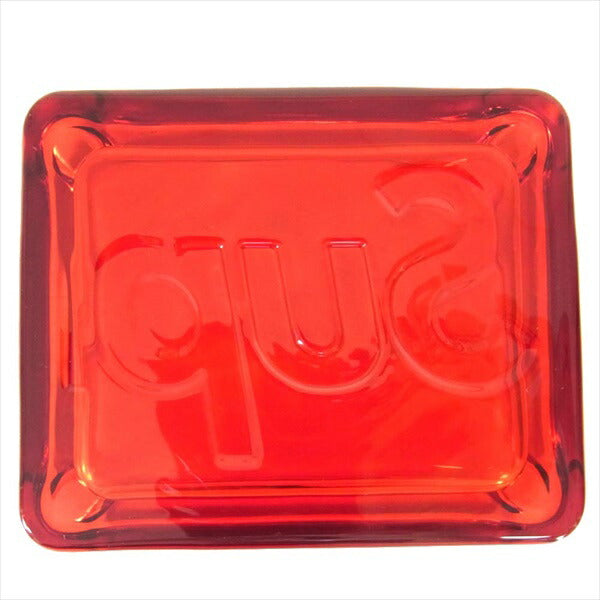 Supreme シュプリーム Debossed Glass Ashtray 灰皿 クリア レッド系 レッド系【新古品】【未使用】【中古】