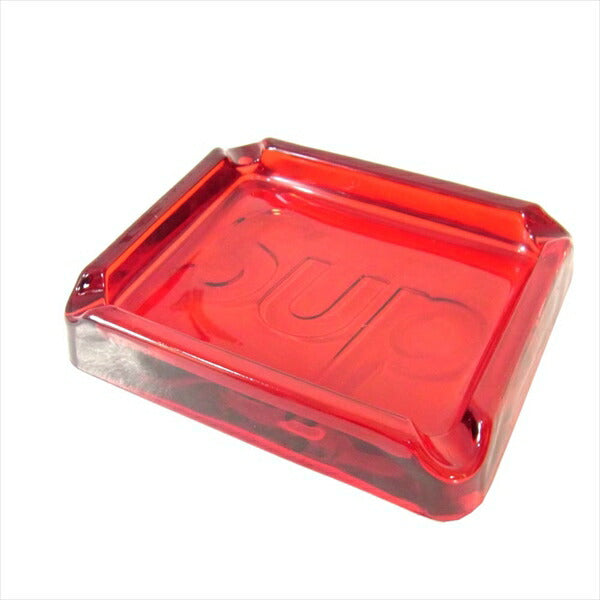 Supreme シュプリーム Debossed Glass Ashtray 灰皿 クリア レッド系 レッド系【新古品】【未使用】【中古】