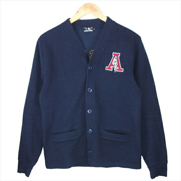 HYSTERIC GLAMOUR ヒステリックグラマー ワッペン カーディガン ネイビー系 M【中古】