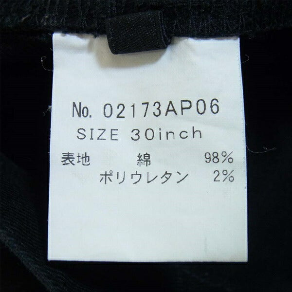 HYSTERIC GLAMOUR ヒステリックグラマー 02173AP06 コットン 日本製 ポリウレタン パンツ ブラック系 W30【中古】